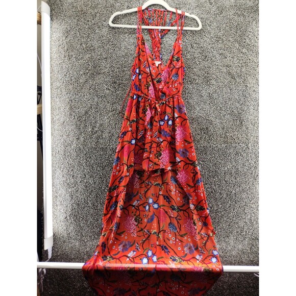 Y2k Candies Xs Red Floral Romper With Train - Picture 1 of 6